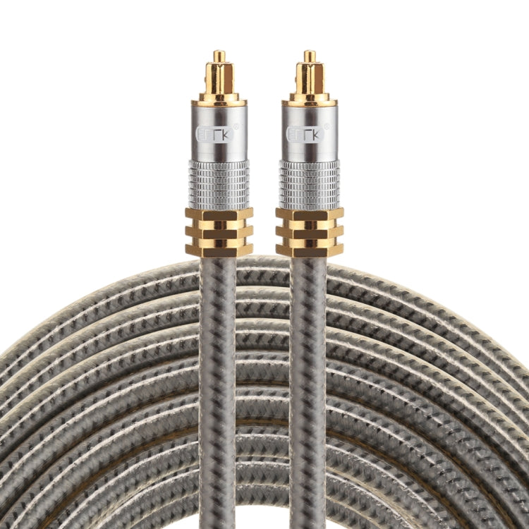 EMK YL-A 8m OD8.0mm Gold Plated Metal Head Toslink Male to Male Digital Optical Audio Cable, Length: 8m