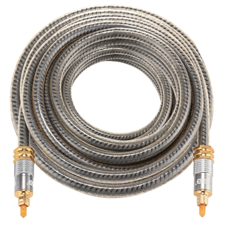EMK YL-A 8m OD8.0mm Gold Plated Metal Head Toslink Male to Male Digital Optical Audio Cable, Length: 8m