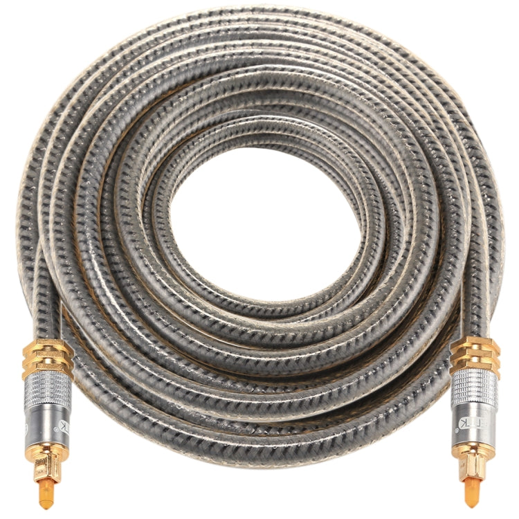 EMK YL-A 10m OD8.0mm Gold Plated Metal Head Toslink Male to Male Digital Optical Audio Cable, Length: 10m