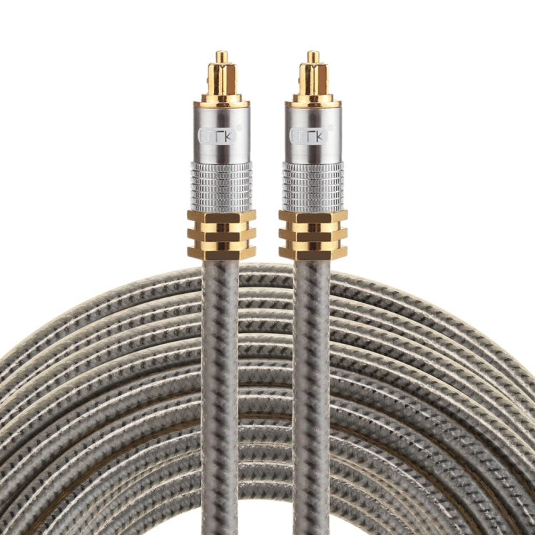 EMK YL-A 15m OD8.0mm Gold Plated Metal Head Toslink Male to Male Digital Optical Audio Cable, Length: 15m