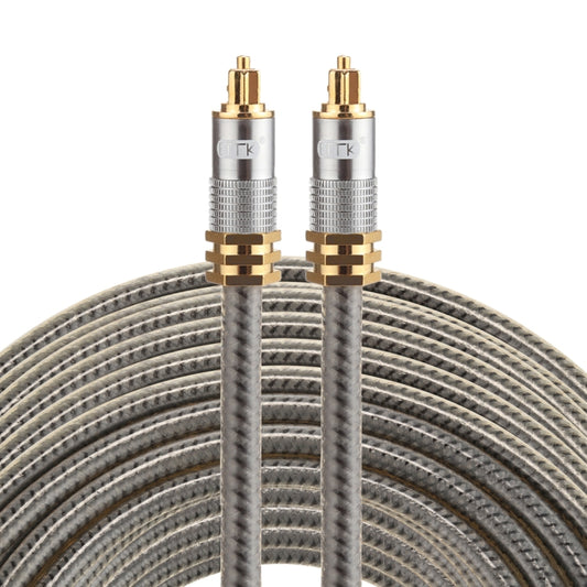 EMK YL-A 20m OD8.0mm Gold Plated Metal Head Toslink Male to Male Digital Optical Audio Cable, Length: 20m