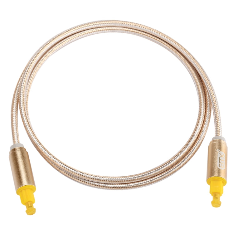 EMK 1m OD4.0mm Gold Plated Metal Head Woven Line Toslink Male to Male Digital Optical Audio Cable, Length: 1m