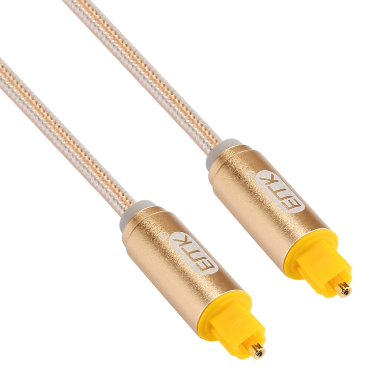 EMK 2m OD4.0mm Gold Plated Metal Head Woven Line Toslink Male to Male Digital Optical Audio Cable, Length: 2m