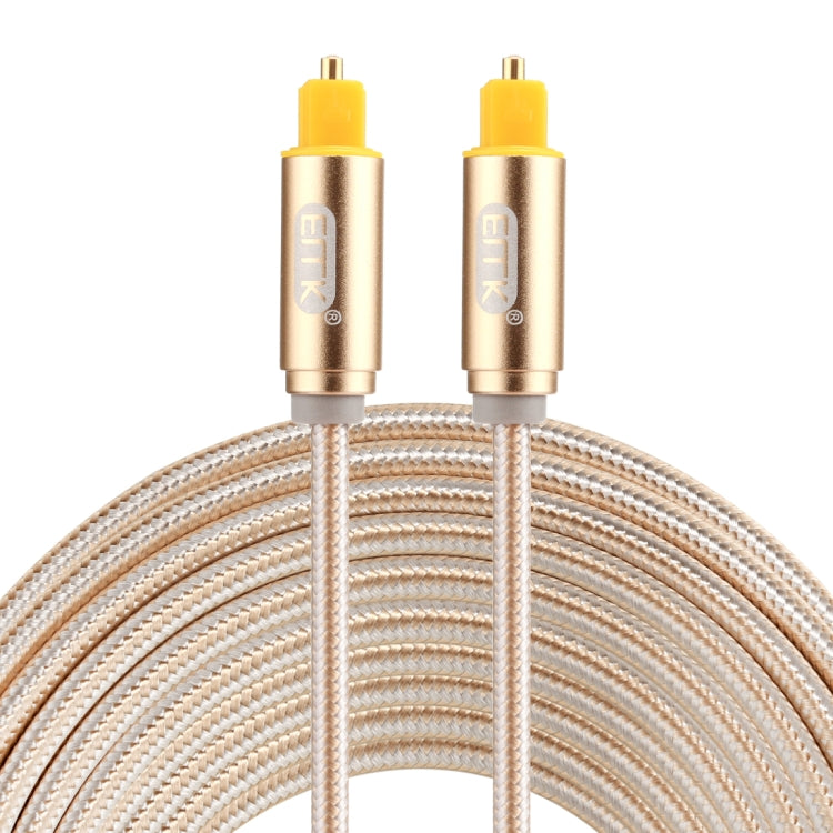 EMK 5m OD4.0mm Gold Plated Metal Head Woven Line Toslink Male to Male Digital Optical Audio Cable, Length: 5m