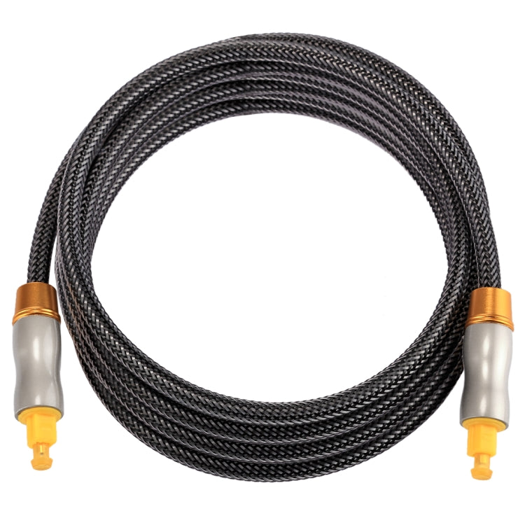 2m OD6.0mm Gold Plated Metal Head Woven Line Toslink Male to Male Digital Optical Audio Cable, Length: 2m