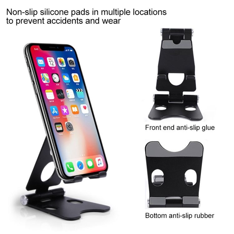 ROOSTAND R2 Aluminum Alloy Mobile Desktop Tablet Bracket Double Folding Lazy Artifact, Size: 6.4x7x9cm, R2  Silver, R2 Black, R2 Champagne Gold, R2  Rose Gold, R2  Rose Red