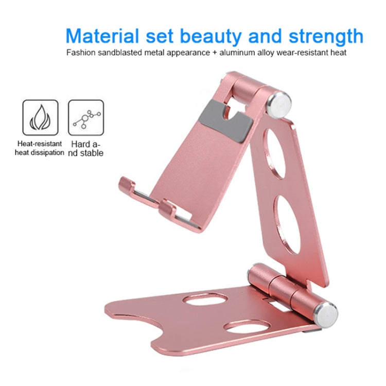 ROOSTAND R2 Aluminum Alloy Mobile Desktop Tablet Bracket Double Folding Lazy Artifact, Size: 6.4x7x9cm, R2  Silver, R2 Black, R2 Champagne Gold, R2  Rose Gold, R2  Rose Red