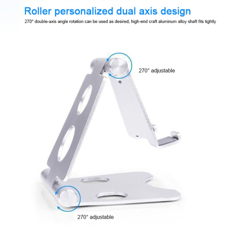ROOSTAND R2 Aluminum Alloy Mobile Desktop Tablet Bracket Double Folding Lazy Artifact, Size: 6.4x7x9cm, R2  Silver, R2 Black, R2 Champagne Gold, R2  Rose Gold, R2  Rose Red