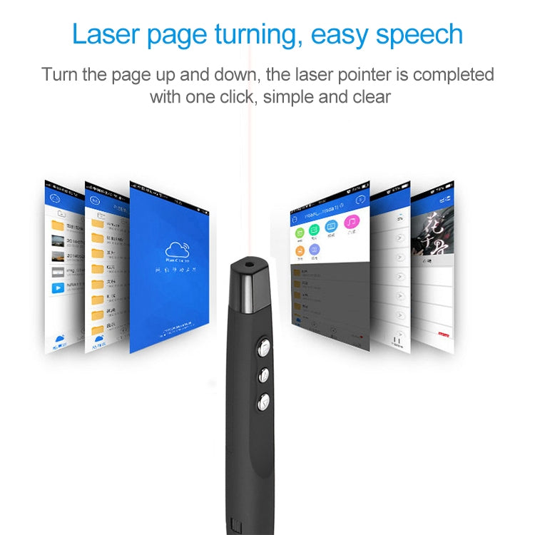 2.4GHz Wireless Laser PowerPoint Page Turning Pen Multimedia Wireless Presentation Projection Pen with USB Receiver, Remote Control Distance: 30m, 30m
