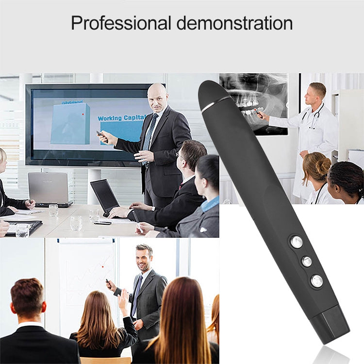 2.4GHz Wireless Laser PowerPoint Page Turning Pen Multimedia Wireless Presentation Projection Pen with USB Receiver, Remote Control Distance: 30m, 30m