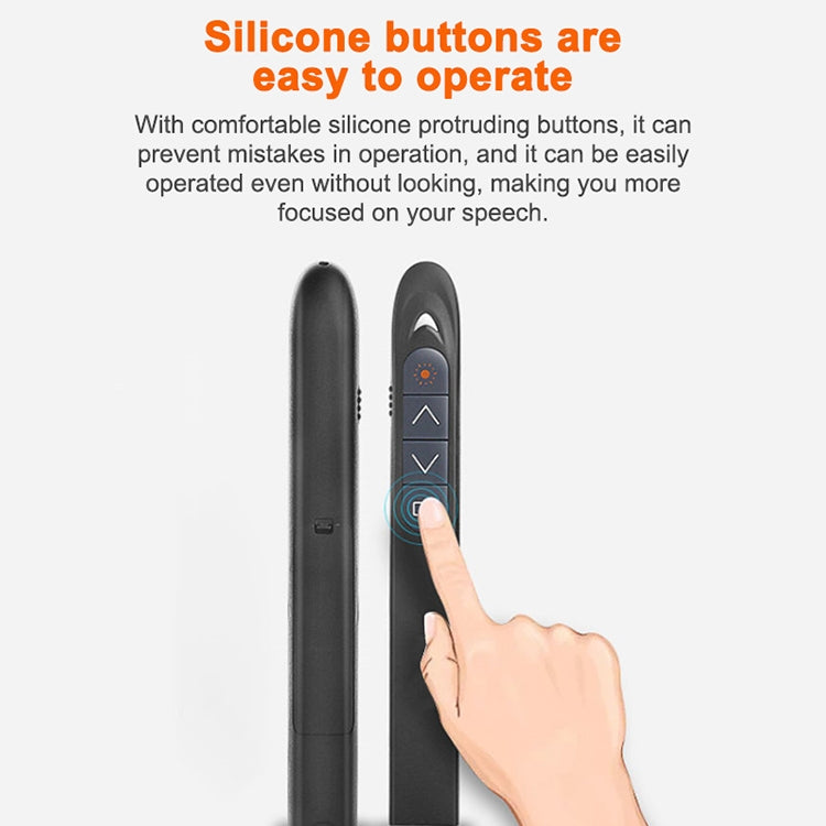 XM930 2.4GHz Wireless Laser PowerPoint Page Turning Pen Multimedia Wireless Presentation Projection Pen with USB Receiver, Support Low Battery Remind, Remote Control Distance: 100m, 100m White, 100m Black