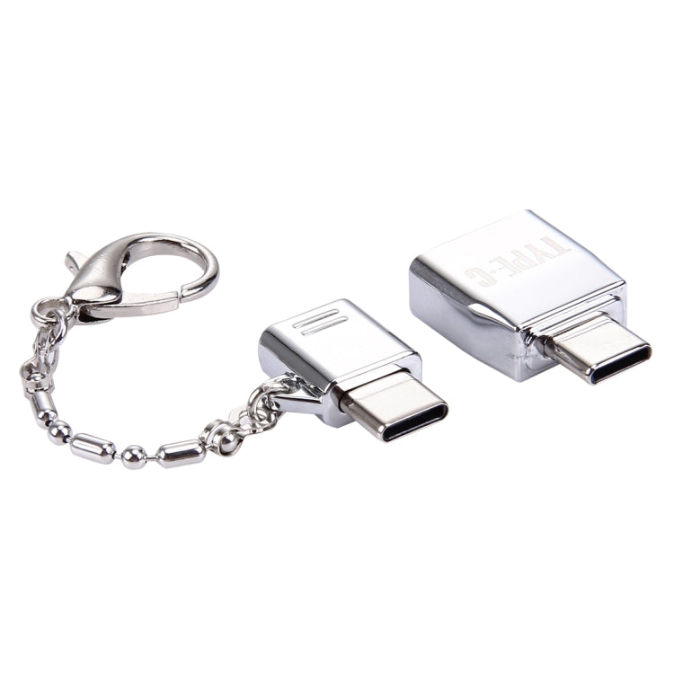Micro USB Female to USB-C / Type-C Male + USB 2.0 Female to USB-C / Type-C Male Metal Adapter