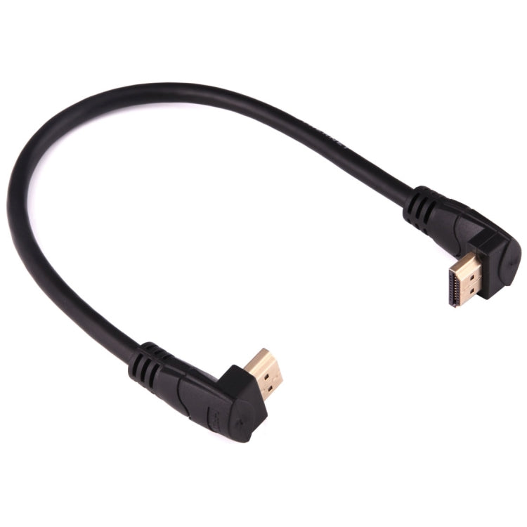 30cm 4K*2K HDMI 2.0 Version High Speed 270 Degree Right Angle HDMI Male to 270 Degree Right Angle HDMI Male Cable with Ethernet, 270 Degree HDMI to 270 Degree HDMI