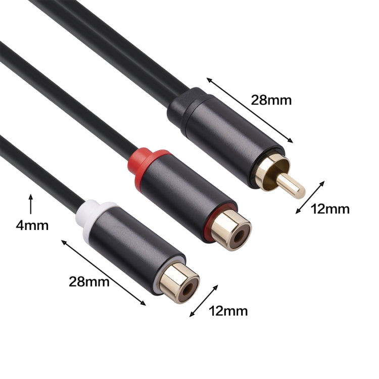 3686MFF-03 RCA Male to Dual RCA Female Audio Adapter Cable, RCA Male to Dual RCA Female