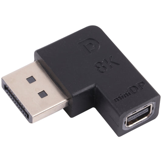 8K DisplayPort Male to Mini DisplayPort Female Elbow Adapter, DP Male to Mini DP Female Elbow