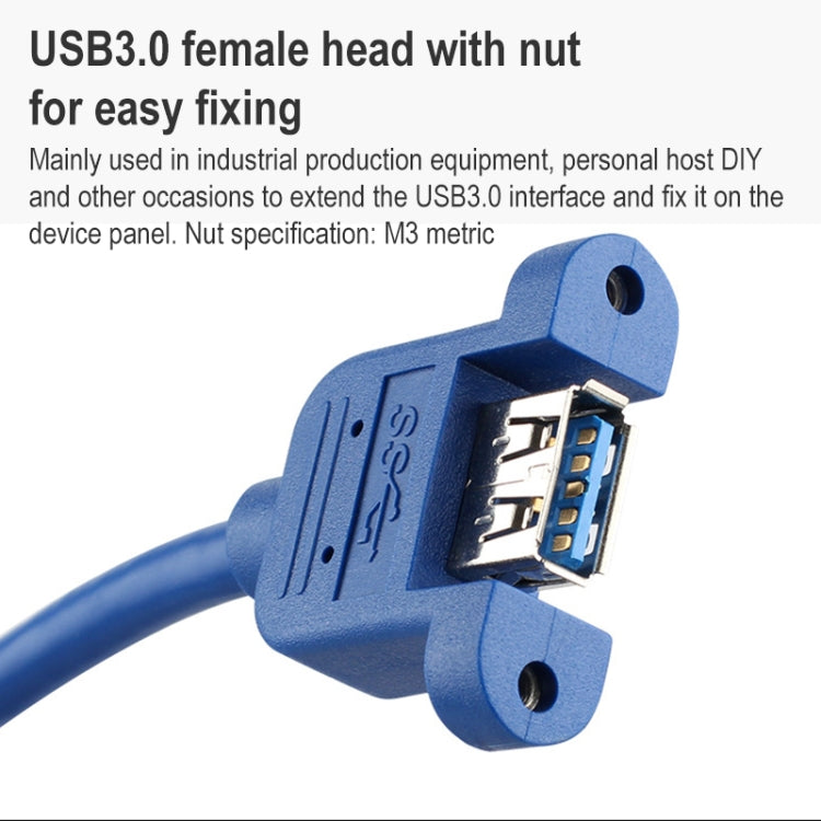 USB 3.0 Male to Female Extension Cable with Screw Nut, Cable Length: 3m, 3m
