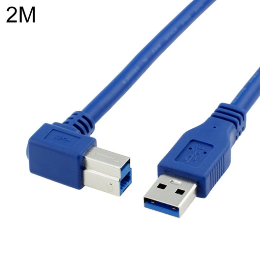 USB 3.0 A Male to Right 90 Degrees Angle USB 3.0 Type-B Male High Speed Printer Cable, Cable Length: 2m, 2m