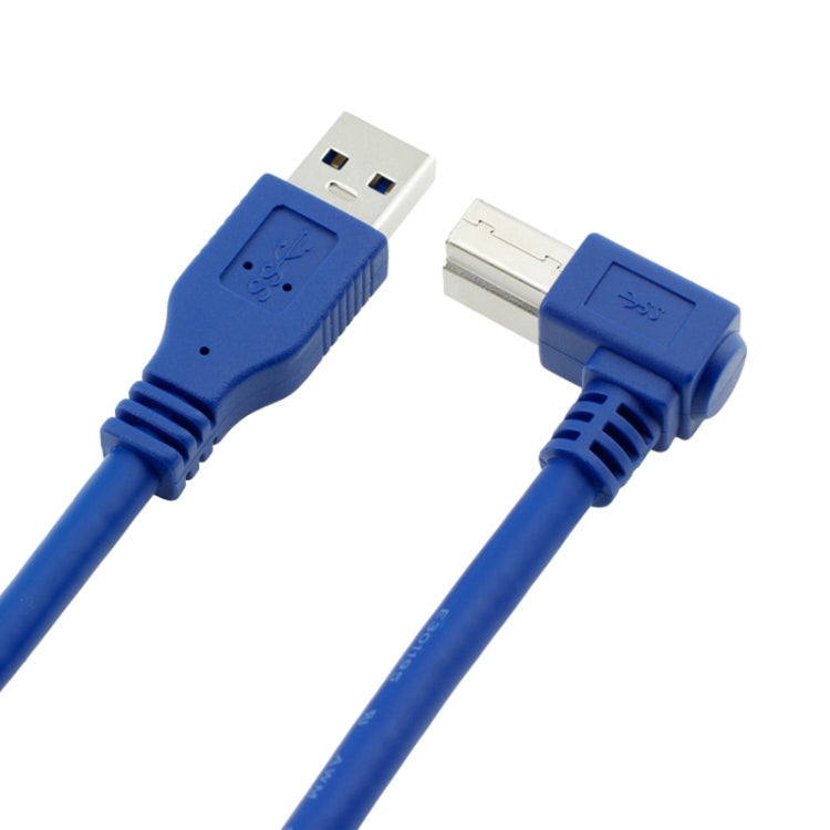 USB 3.0 A Male to Right 90 Degrees Angle USB 3.0 Type-B Male High Speed Printer Cable, Cable Length: 2m, 2m