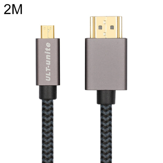 ULT-unite Gold-plated Head HDMI Male to Micro HDMI Male Nylon Braided Cable, Cable Length: 2m, 2m