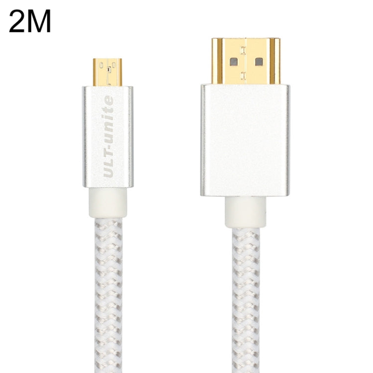 ULT-unite Gold-plated Head HDMI Male to Micro HDMI Male Nylon Braided Cable, Cable Length: 2m, 2m