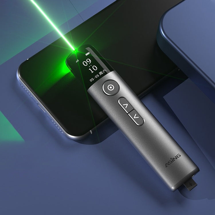 32GB Green Light Multifunctional PPT Touch Laser Page Turning Pen Wireless Presenter, A9 Pro 32GB Green Light(Grey), A9 32GB Green Light(Blue)