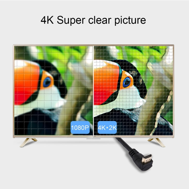 60cm 4K x 2K HDMI 2.0 Version High Speed 270 Degree Right Angle HDMI Male to 270 Degree Right Angle HDMI Male Cable with Ethernet, Right Angle, Length: 60cm