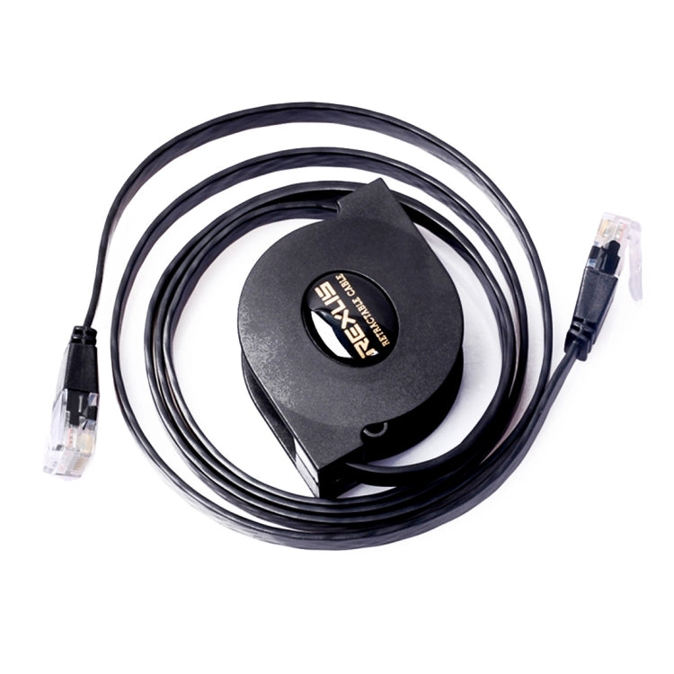 REXLIS 1m CAT6 Retractable Flat RJ45 Ethernet Network LAN Cable, Length: 1m