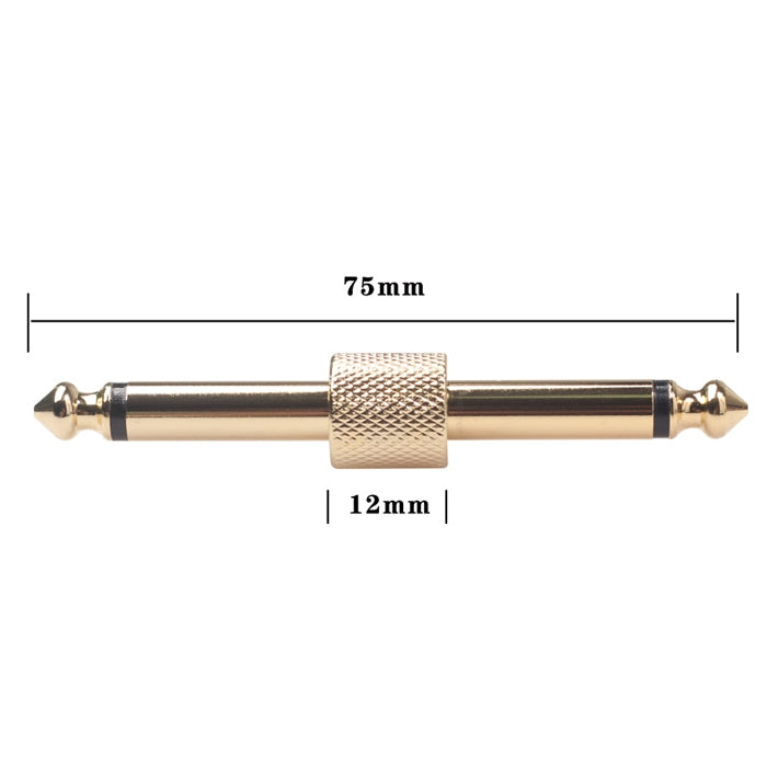 6.35mm Male to Male Guitar Effect Pedal Connector Electric Pedal Board Adapter (Deaurate)