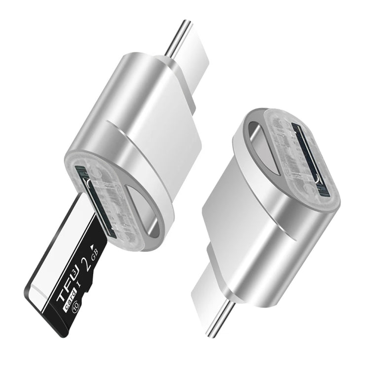 USB-C / Type-C 3.1 to TF Card Reader Adapter, Silver