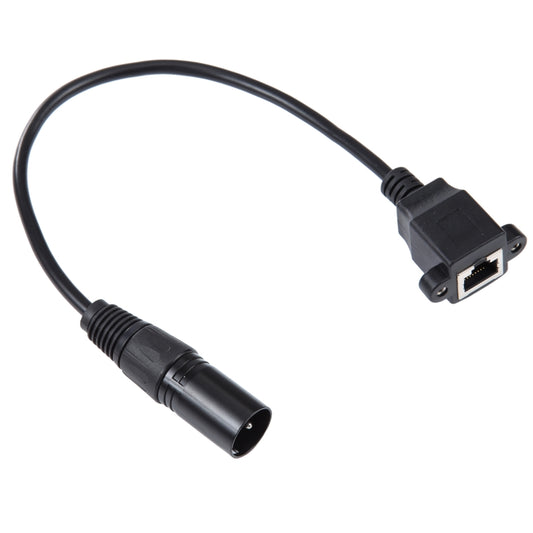 3-pin XLR Male to RJ45 Female Ethernet LAN Network Extension Cable, Cable Length: 30cm, 3-pin XLR Male to RJ45 Female