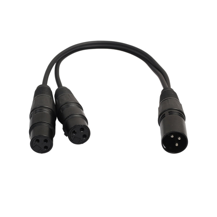 30cm 3 Pin XLR CANNON 1 Male to 2 Female Audio Connector Adapter Cable for Microphone / Audio Equipment, 1 Male to 2 Female