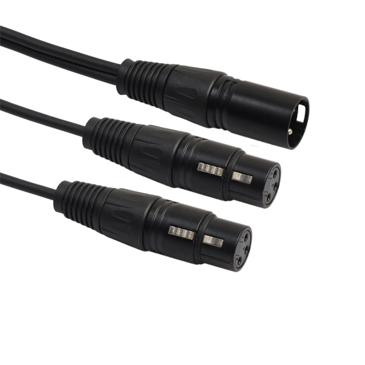 30cm 3 Pin XLR CANNON 1 Male to 2 Female Audio Connector Adapter Cable for Microphone / Audio Equipment, 1 Male to 2 Female