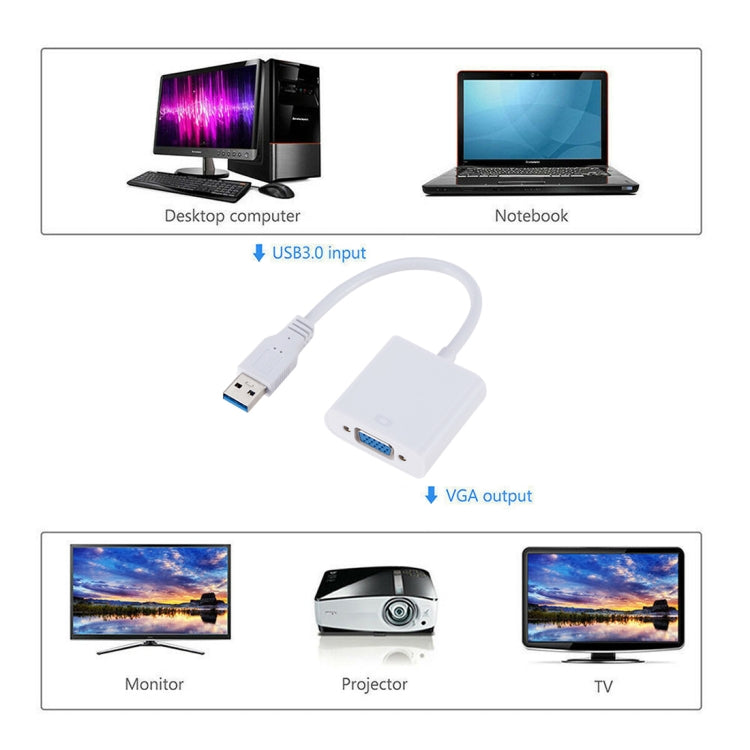 External Graphics Card Converter Cable USB3.0 to VGA, Resolution: 720P, 720P, 720P (Black), 720P (Blue)