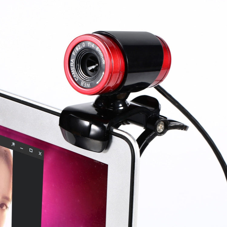 HXSJ A860 30fps 480P HD Webcam for Desktop / Laptop, with 10m Sound Absorbing Microphone, Length: 1.4m, A860 Red + Black, A860 Black, A860 Grey, A860 Blue, A860 Red