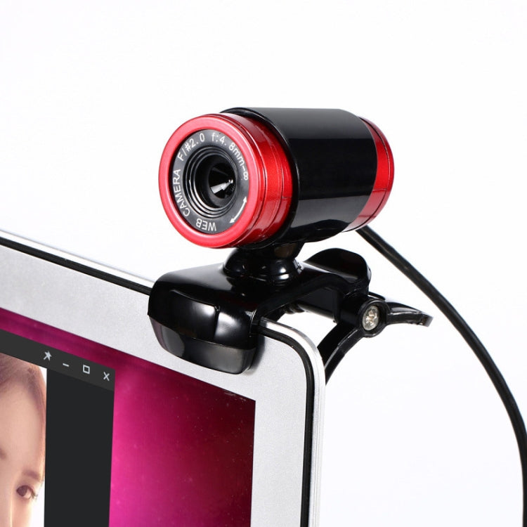 HXSJ A860 30fps 480P HD Webcam for Desktop / Laptop, with 10m Sound Absorbing Microphone, Length: 1.4m, A860 Red + Black, A860 Black, A860 Grey, A860 Blue, A860 Red