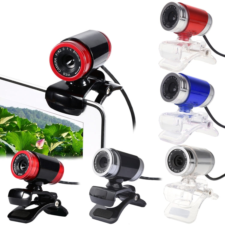 HXSJ A860 30fps 480P HD Webcam for Desktop / Laptop, with 10m Sound Absorbing Microphone, Length: 1.4m, A860 Red + Black, A860 Black, A860 Grey, A860 Blue, A860 Red