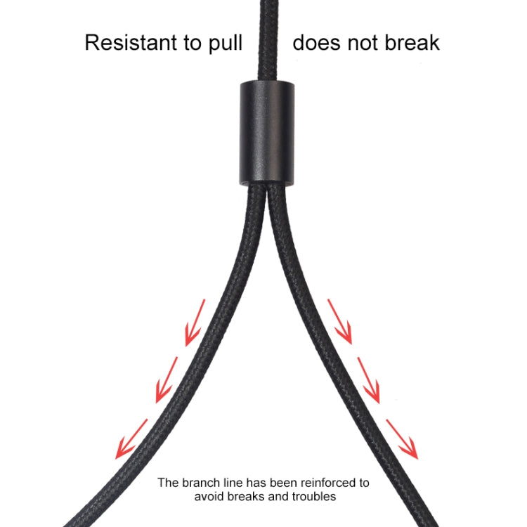 REXLIS 3635 3.5mm Male to Dual RCA Gold-plated Plug Black Cotton Braided Audio Cable for RCA Input Interface Active Speaker, Length: 0.5m, Length: 0.5m