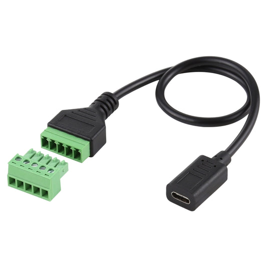 USB-C / Type-C Female to 5 Pin Pluggable Terminals Solder-free USB Connector Solderless Connection Adapter Cable, Length: 30cm, Type-C Female