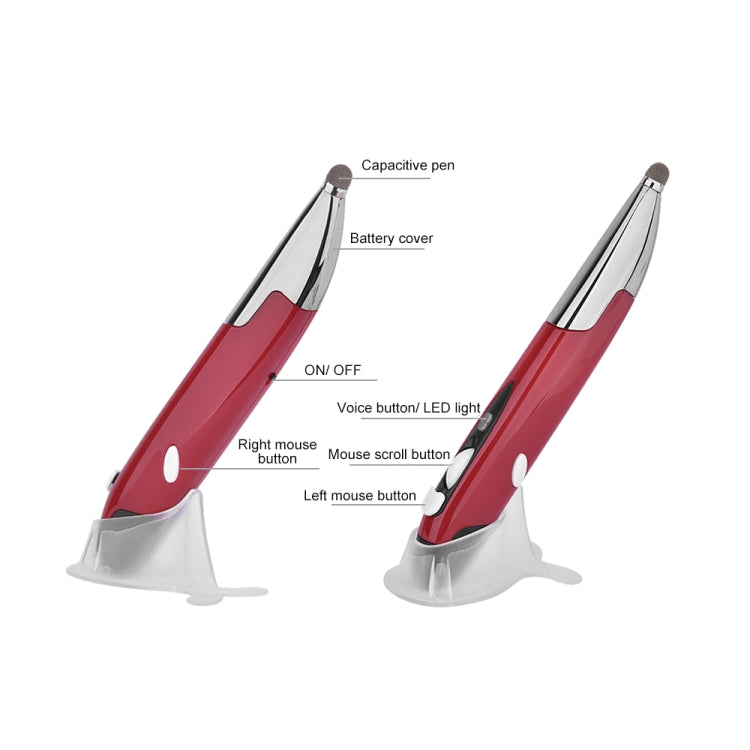 PR-06S 4-keys Smart Wireless Optical Mouse with Stylus Pen Function, Support Voice Operation / Translation, Support Voice Operation / Translation Red, Support Voice Operation / Translation Grey, Support Voice Operation / Translation Blue