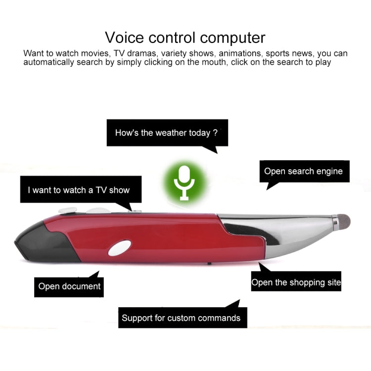 PR-06S 4-keys Smart Wireless Optical Mouse with Stylus Pen Function, Support Voice Operation / Translation, Support Voice Operation / Translation Red, Support Voice Operation / Translation Grey, Support Voice Operation / Translation Blue