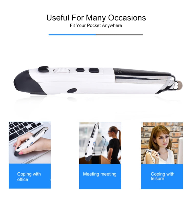 PR-08 6-keys Smart Wireless Optical Mouse with Stylus Pen & Laser Function, Laser Function White, Laser Function Black, Laser Function Grey, Laser Function Blue, Laser Function Red