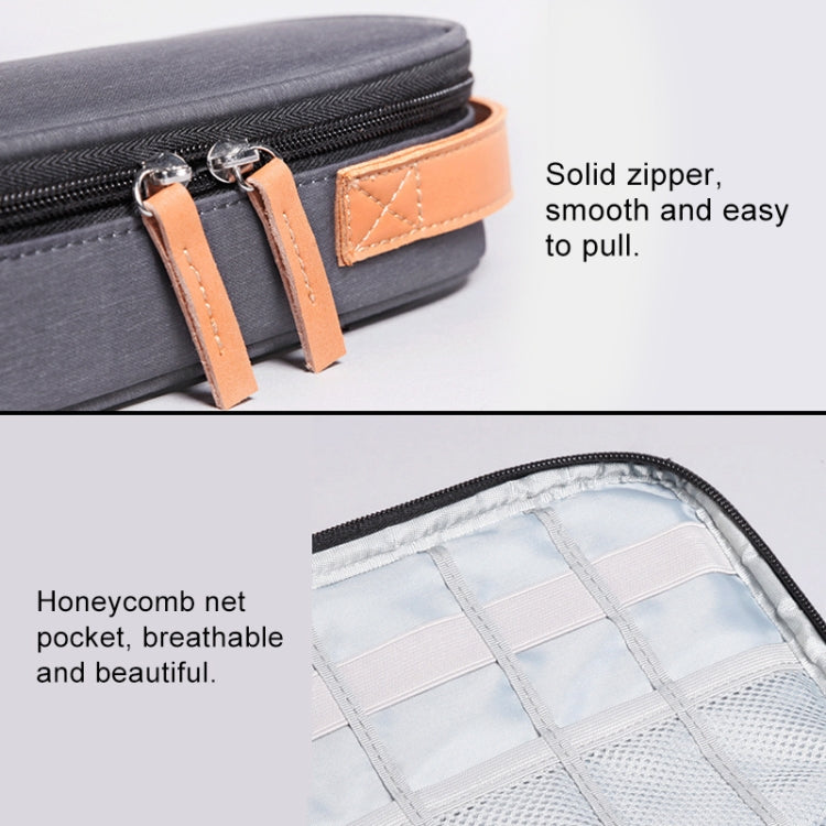Multi-function Headphone Charger Data Cable Storage Bag, Ultra Fiber Portable Power Pack, Size: M, 16.5x6x23.5cm（Gray）, M