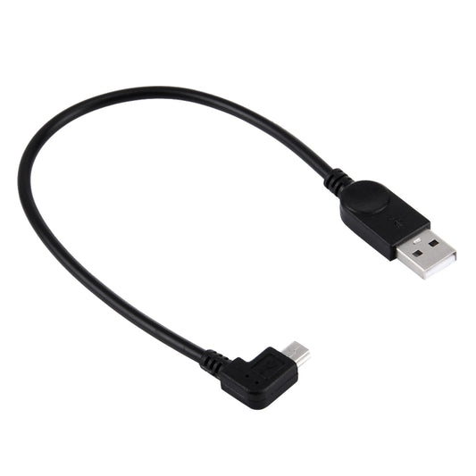 90 Degree Angle Left Mini USB to USB Data / Charging Cable, Length: 28cm, Left Angle Mini USB