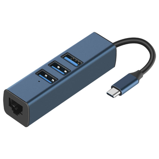 RDS 6307-3 USB-C / Type-C to USB3.0 + Dual USB2.0 + RJ45 4 in 1 HUB Adapter, 6307-3