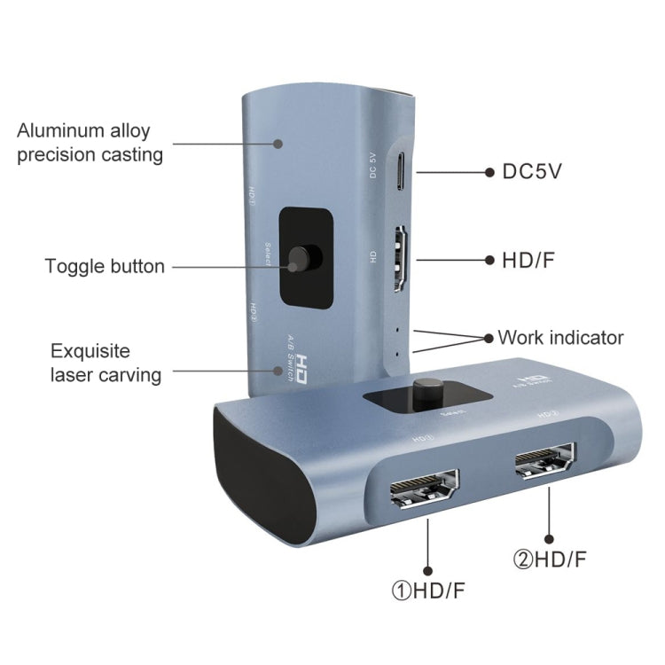 Z56 HD Female x 2 to USB-C / Type-C + HD Female Two Way HD Switcher, Z56