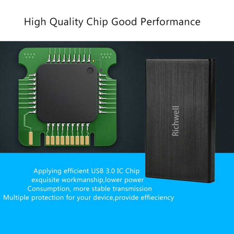 Richwell SATA R23-SATA-250GB 250GB 2.5 inch USB3.0 Interface Mobile Hard Disk Drive, 250GB