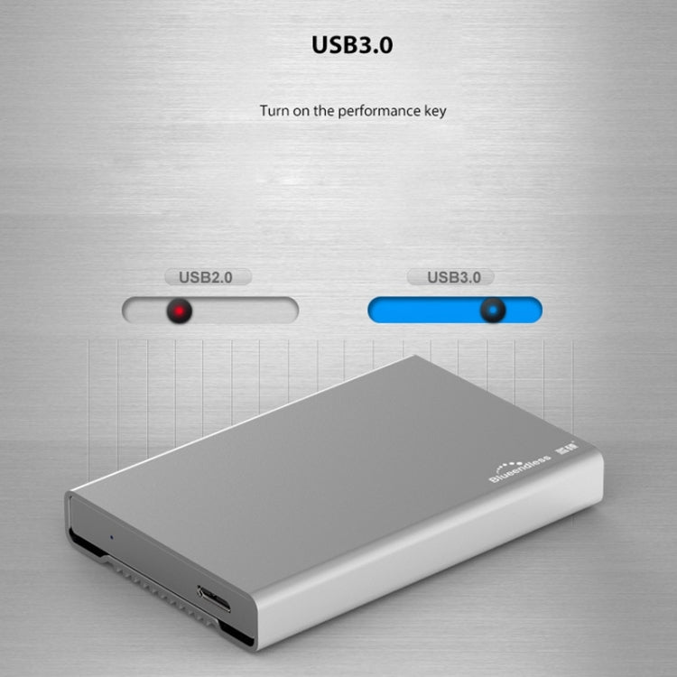 Blueendless U23Q SATA 2.5 inch Micro B Interface HDD Enclosure with USB-C / Type-C to USB-C / Type-C Cable, Support Thickness: 1cm or less, Type-C  (1cm)