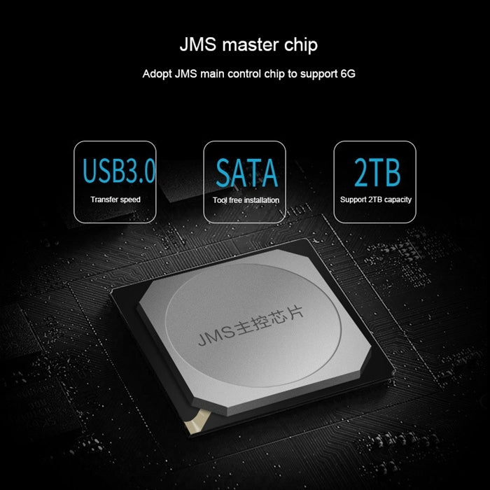 SEATAY HD213 Tool Free Screwless SATA 2.5 inch USB 3.0 Interface HDD Enclosure, The Maximum Support Capacity: 2TB