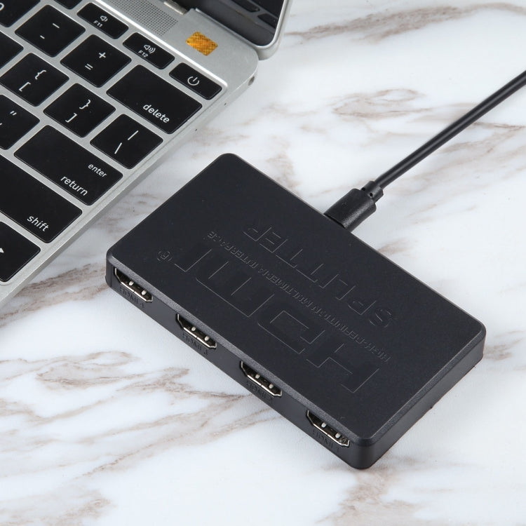 3D 4K HDMI Splitter Box, 1 Input x 4 Output, USB Power Supply