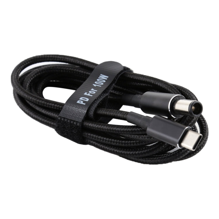 PD 100W 7.4 x 0.6mm Male to USB-C / Type-C Male Nylon Weave Power Charge Cable for HP, Cable Length: 1.7m, 7.4 x 0.6mm for HP